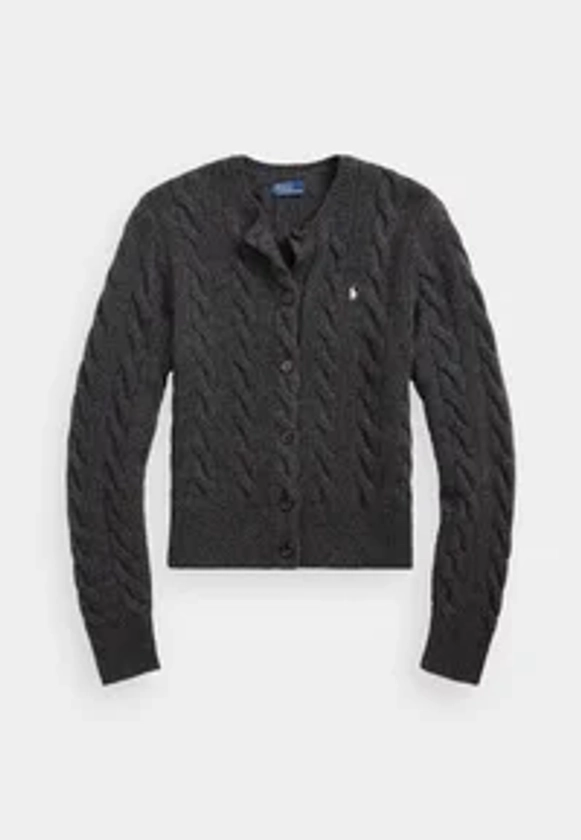 CABLE KNIT WOOL CASHMERE CARDIGAN - Cardigan - stadium grey heather