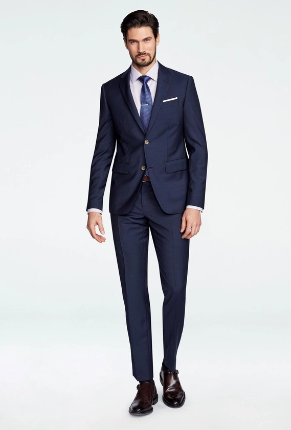 Custom Suits Made For You - Hamilton Sharkskin Navy Suit | INDOCHINO