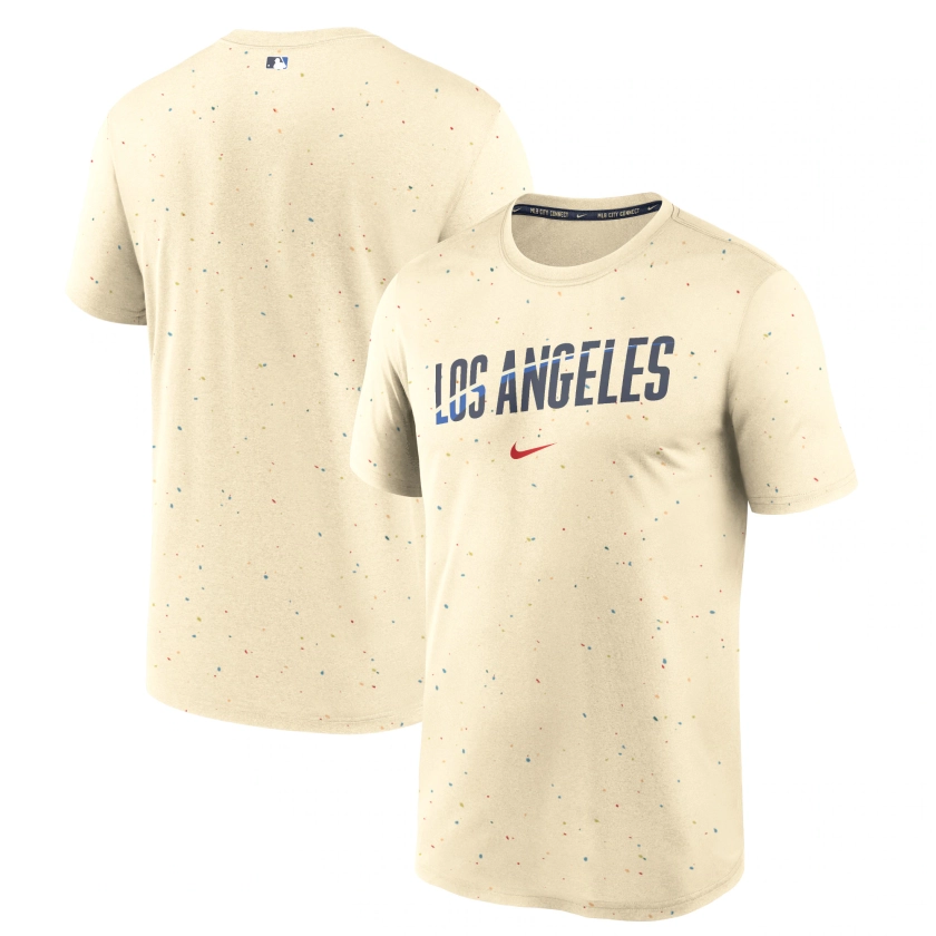 Men's Los Angeles Dodgers Nike Cream 2024 City Connect Authentic Collection Practice Velocity Performance T-Shirt