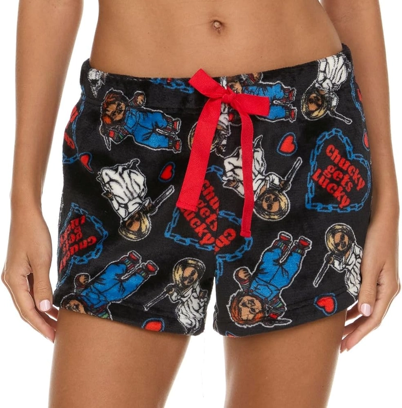 Chucky Women's All Over Print Pajama Shorts with Elastic Waistband - Plush Fleece Sleepwear