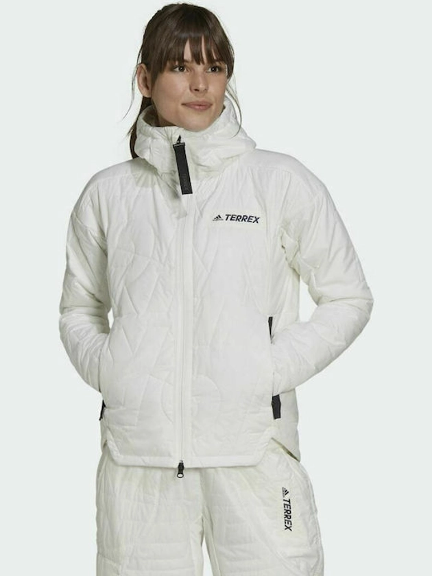 Adidas Terrex Myshelter Primaloft Κοντό Γυναικείο Μπουφάν Αδιάβροχο για Χειμώνα Non Dyed GQ3676