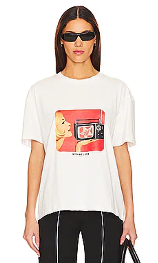 Wish Me Luck TV T-Shirt in White from Revolve.com