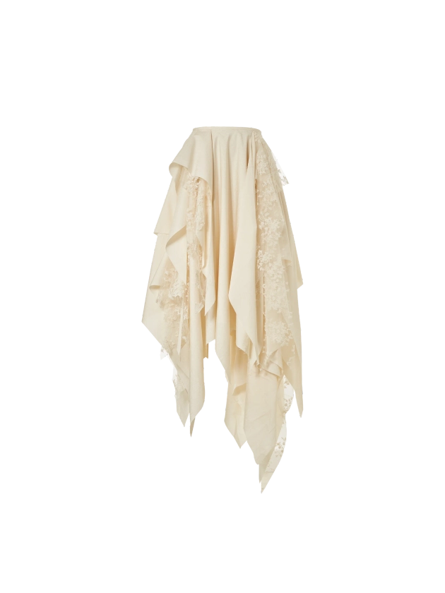 Beige Mid-length Skirt