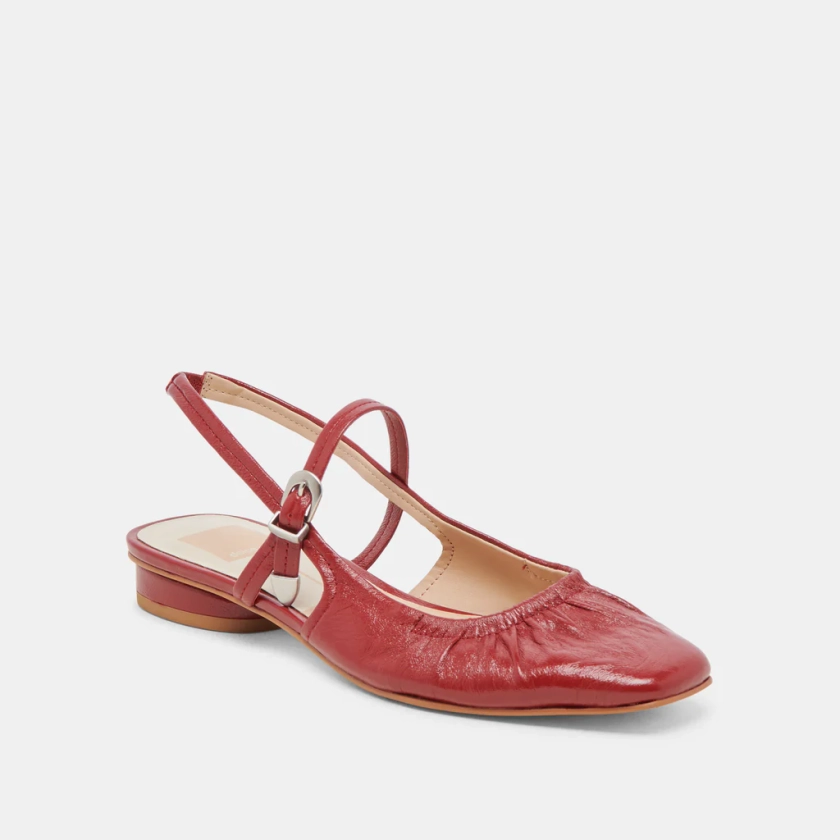 RIANNE FLATS RED CRINKLE PATENT