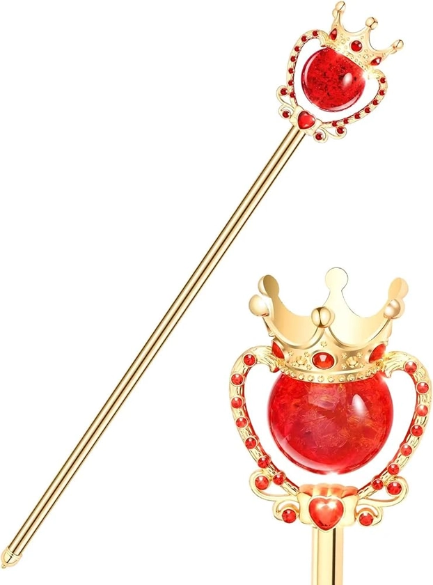 Amazon.com: HAIQILIN Ruby Red Queen Scepter Queen Wand for Birthday Party Prom Sceptor : Clothing, Shoes & Jewelry