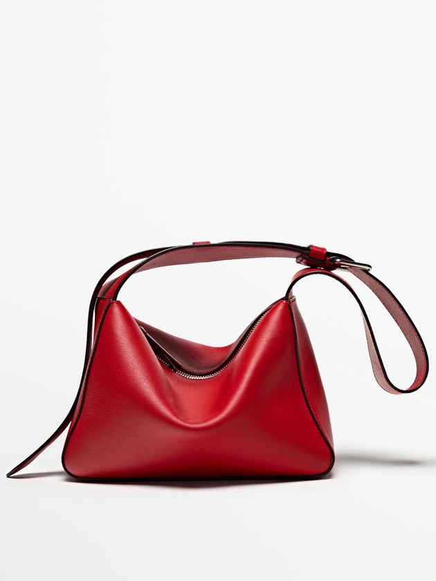 Mini-sac en cuir nappa · Rouge, Noir, Blanc · Accessoires | Massimo Dutti