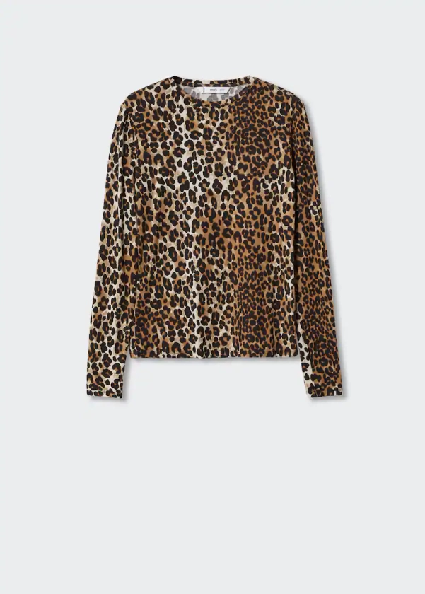 T-shirt imprimé léopard - Femme | MANGO OUTLET France