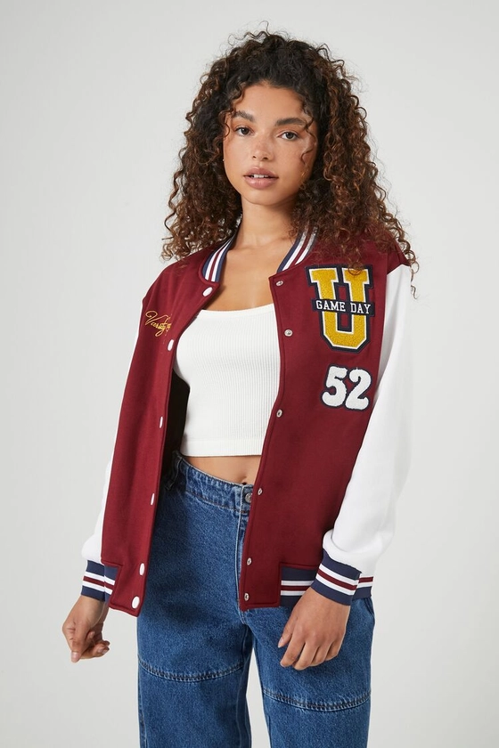 Varsity Letterman Bomber Jacket | Forever 21