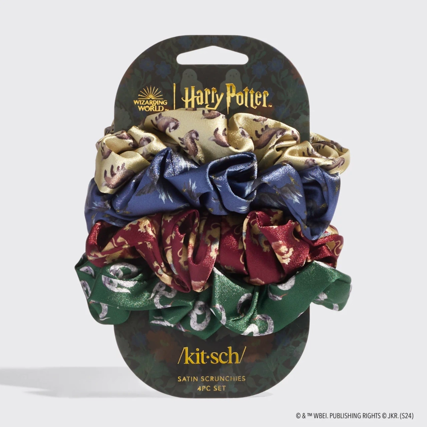 Harry Potter x Kitsch Satin Scrunchies All Houses 4pc Set