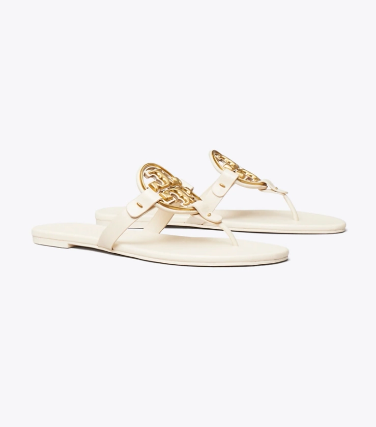 Miller Soft Metal Logo Sandal: Women's Designer Sandals | Tory Burch