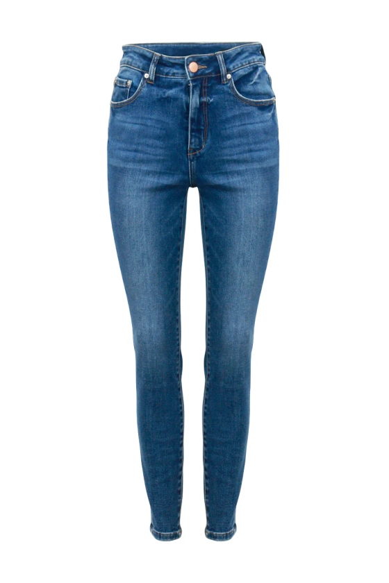 Evie High Rise Skinny Jean — Mid West Blue