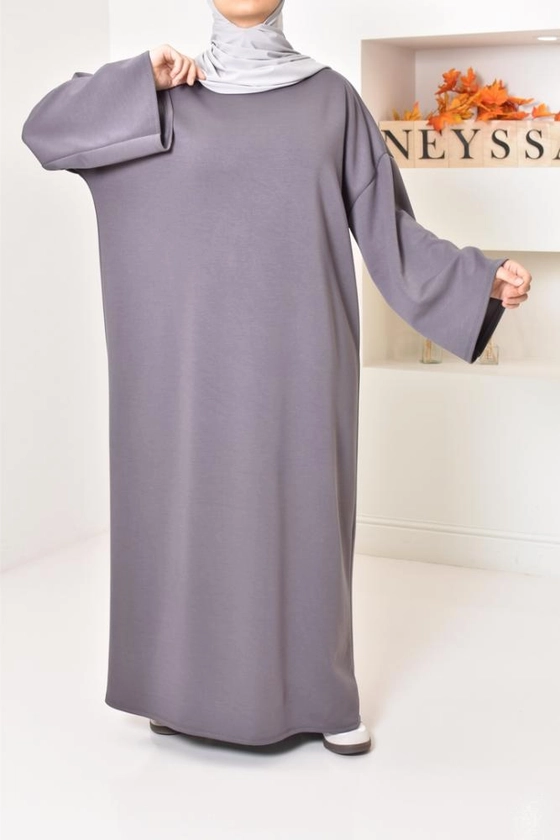 Robe longue style pull sweat pour femme, hijabi style oversize hiver