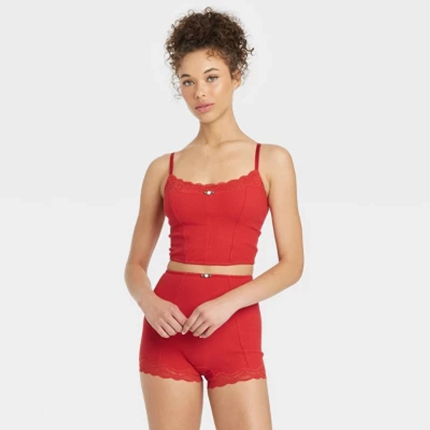 Women's Waffle Brami - Colsie™ Red XL