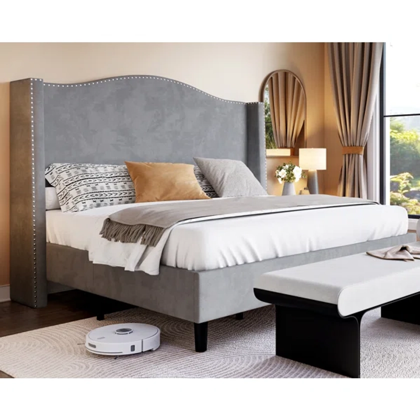 Ameera Upholstered Metal Platform Bed