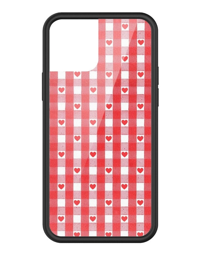 Wildflower Red Gingham Hearts iPhone 12/12 Pro Case