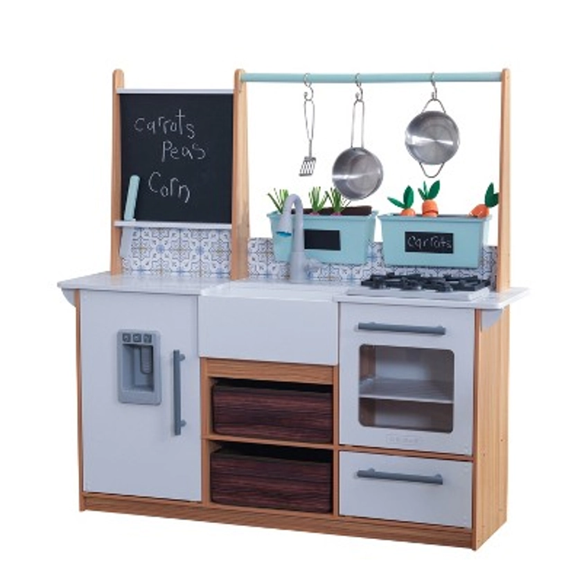 KidKraft Farmhouse Play Kitchen with 18pc Accessory Play Set