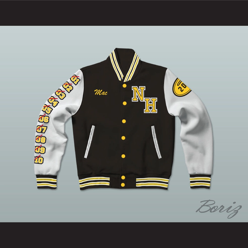 Snoop Dogg N. Hale High School Black Deluxe Varsity Letterman Jacket-Style Sweatshirt — BORIZ