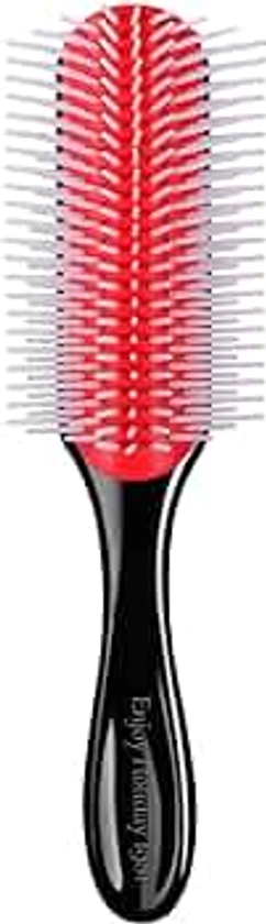 Hair Brush for Women Men Curly Wet or Dry Hair Classic Styling Brushes 9 Row for Natural Thick Hair, Blow Separating, Shaping Defining Detangling Curls Tools Travel Bristle Black Hairbrush