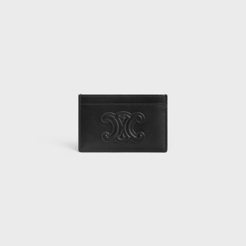 CARD HOLDER CUIR TRIOMPHE IN SHINY CALFSKIN - BLACK | CELINE