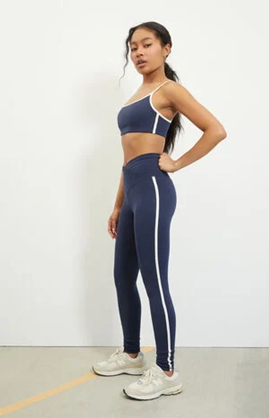 PAC 1980 PAC WHISPER Active Navy Side Tracked Yoga Pants | PacSun