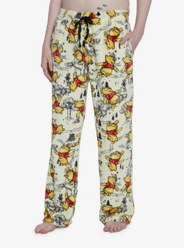 Disney Winnie The Pooh Hundred Acre Wood Map Pajama Pants | Hot Topic