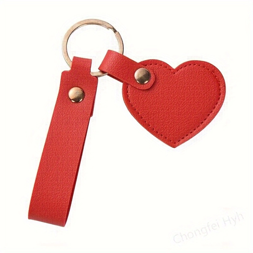 Pendentif porte-clés en cuir PU d'amour pour hommes, porte-clés créatif avec breloque en forme de cœur, pendentif de sac pour la fête des rois