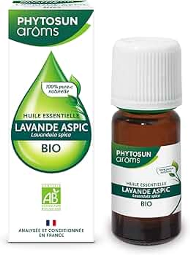 PHYTOSUN AROMS - Huile Essentielle de Lavande Aspic BIO - 100% Pure et Naturelle - 10 ml