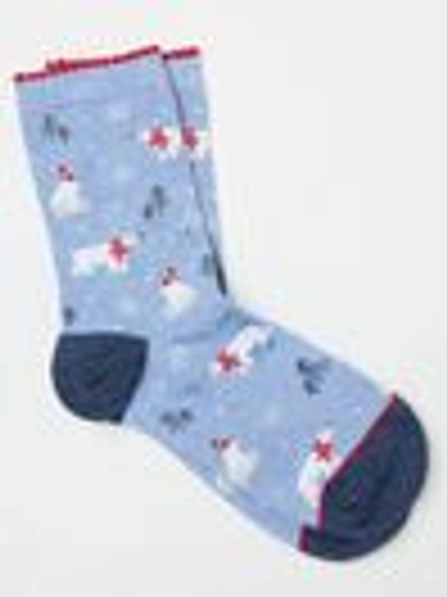 Blue Womens Polar Bear Socks 1 Packs