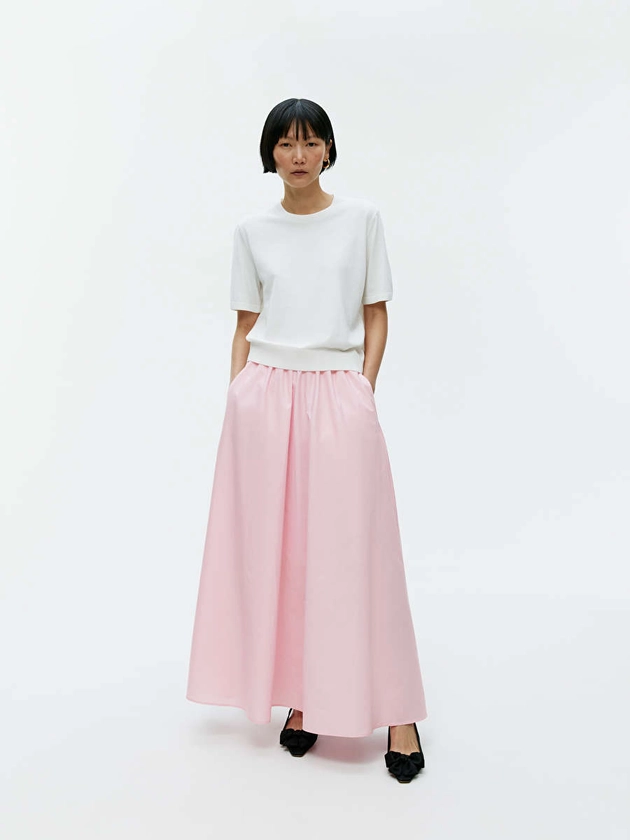 A-Line Cotton Skirt - Pink - ARKET NL