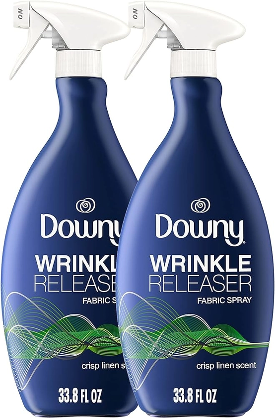 Amazon.com: Downy Wrinkle Releaser Fabric Refresher Spray, Odor Eliminator, Ironing Aid and Anti Static Spray, Crisp Linen Scent, 33.8 Fl Oz (Pack of 2) : Everything Else