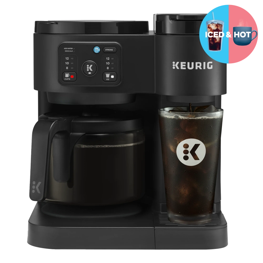 Keurig K-Duo Essentials, Hot & Iced Single-Serve K-Cup Pod Coffee Maker & Carafe, Black