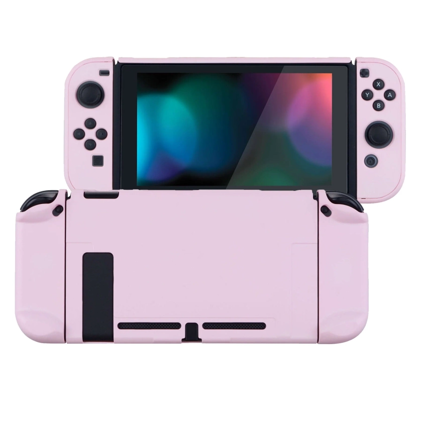 PlayVital Nintendo Switch Dockable Back Cover Protective Case - Cherry Blossoms Pink