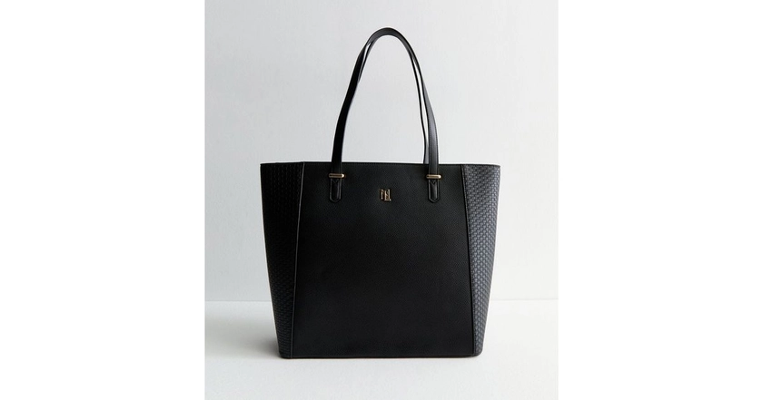 Black Embossed Leather-Look Tote Bag | New Look