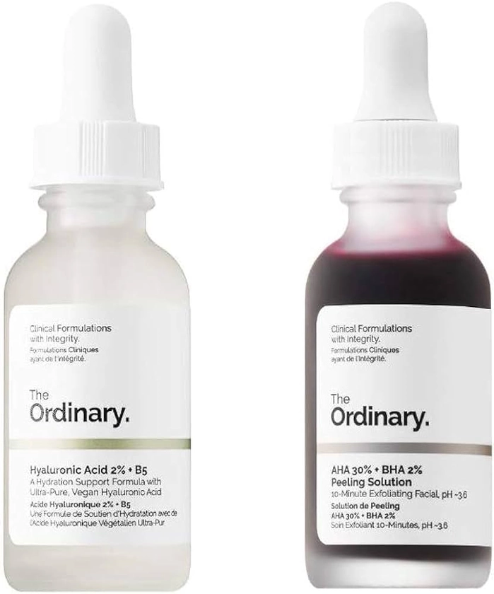 The Ordinary Peeling Solution And Hyaluronic Face Serum! AHA 30% + BHA 2%, Hyaluronic Acid 2% + B5! Help Fight Visible Blemishes And Improve The Look Of Skin Texture & Radiance!