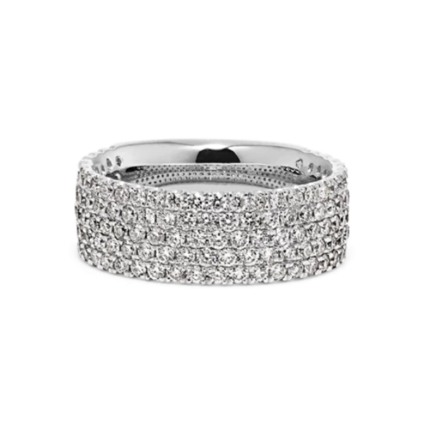 Charlotte Five-Row Diamond Pave Band in Platinum