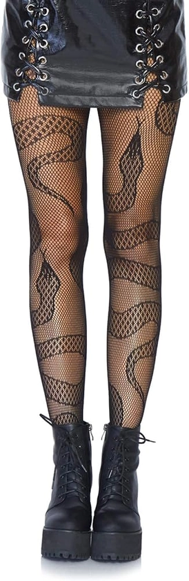 Leg Avenue womens Dark Alternative Animal Fishnet Tights