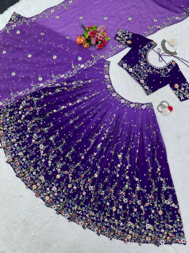 Bridal Lehegna for Wedding, Purple Lehenga Choli for Women, Designer Lehenga With Thread and Sequin Work, Evening Wear Lehegna for Function - Etsy UK