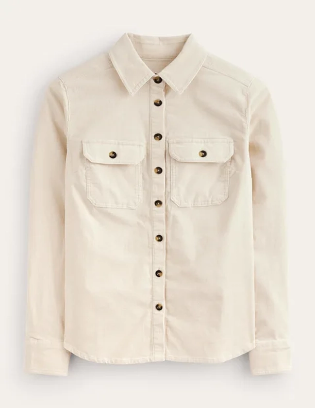 Straight-Fit Corduroy Shirt - Vanilla | Boden EU
