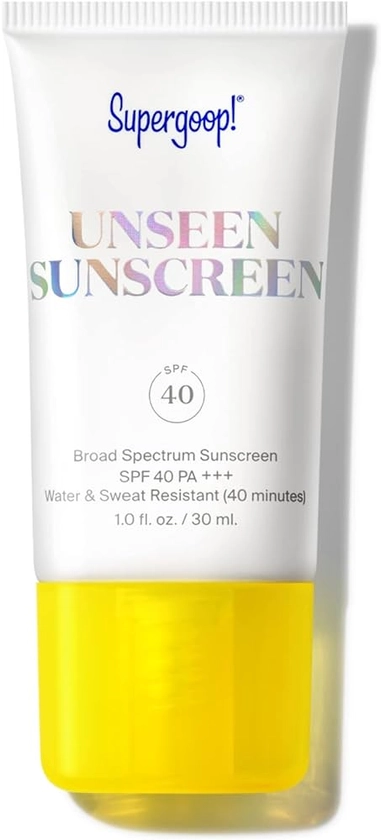 Amazon.com: Supergoop! Unseen Sunscreen - SPF 40 - Invisible, Broad Spectrum Face Sunscreen - 1 fl oz - Weightless, Scentless, and Oil Free - For All Skin Types and Skin Tones : Beauty & Personal Care