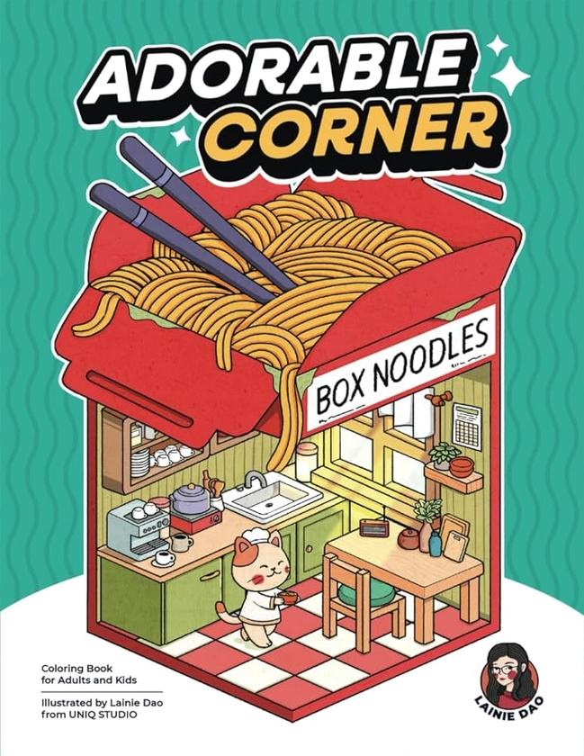 Adorable Corner: Cute Coloring Book for Adults & Teens Featuring Creative Corners of the Adorable Town