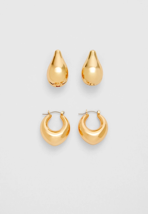 Set of 2 pairs of chunky earrings - Women's Fashion Jewellery | Stradivarius United Kingdom