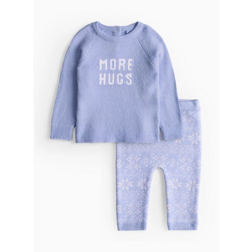 Buy Blue More Hugs Knitted Jumper & Bottoms Set 12-18 months | Outfits and sets | Tu