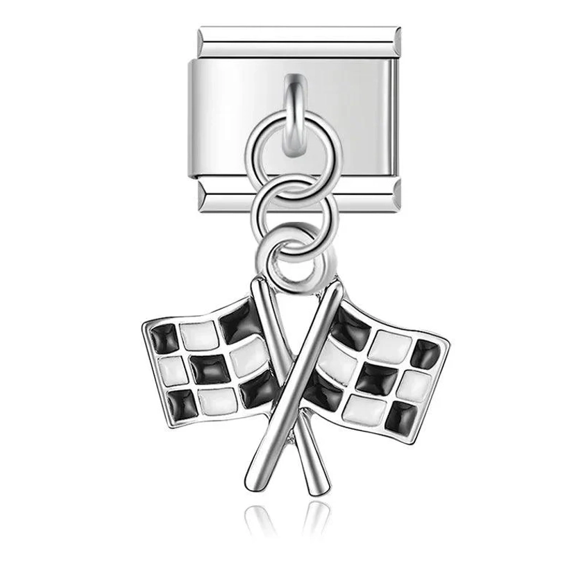 Double Racing Flags, on Silver