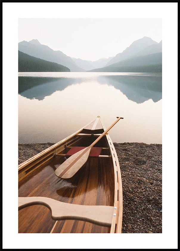 Canoë en Bois Poster