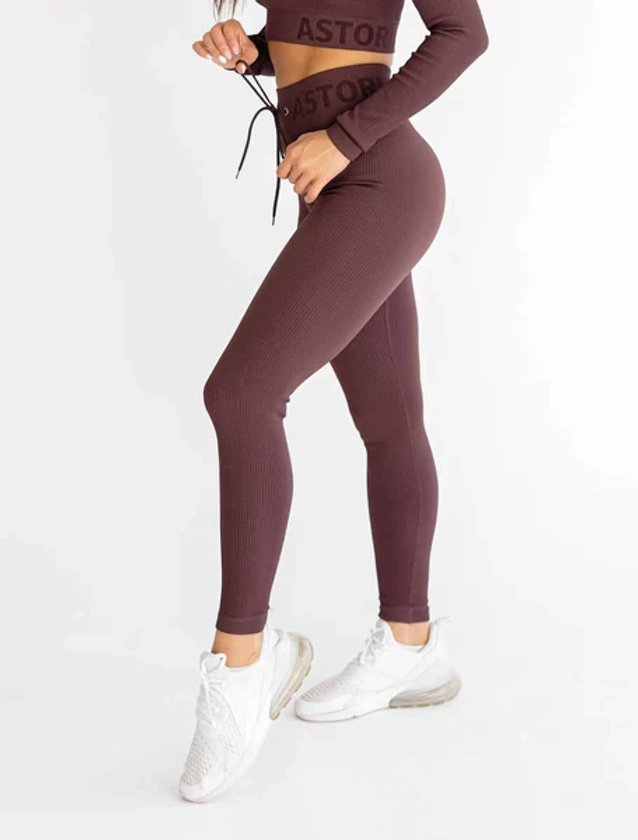 Astoria Seamless Ribbed Series Legging - Espresso