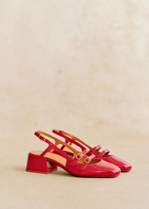 Paula Babies - Patent Red - Patent goatskin leather - Sézane