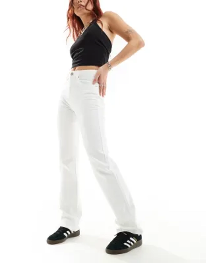 Stradivarius straight jean in white | ASOS