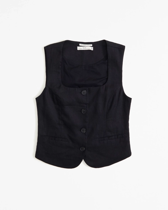 Women's Premium Linen Vest Set Top | Women's New Arrivals | Abercrombie.com