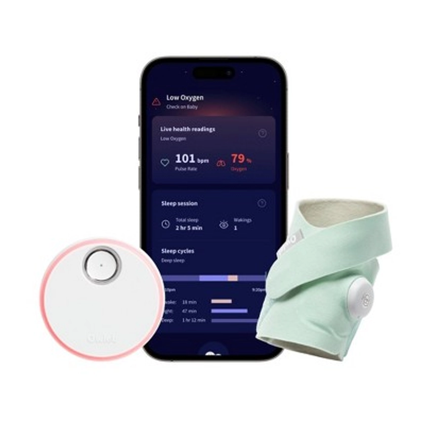 Owlet Dream Sock - FDA-Cleared Smart Baby Monitor with Live Health Readings and Notifications - Mint