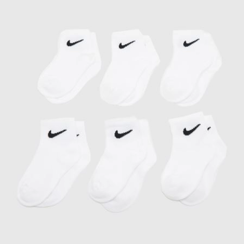 White Nike Kids Ankle Socks 6 Pack Socks | schuh
